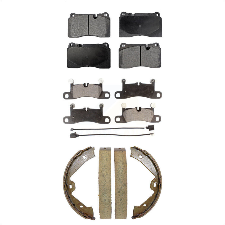 Front Rear Ceramic Brake Pads And Parking Shoes Kit For Volkswagen Touareg KTN-100977