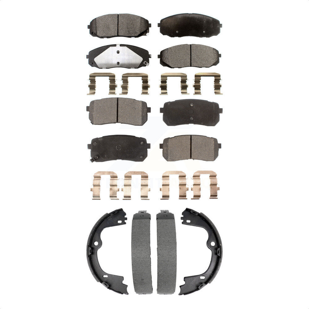 Front Rear Ceramic Brake Pads And Parking Shoes Kit For Kia Sedona KTN-100999