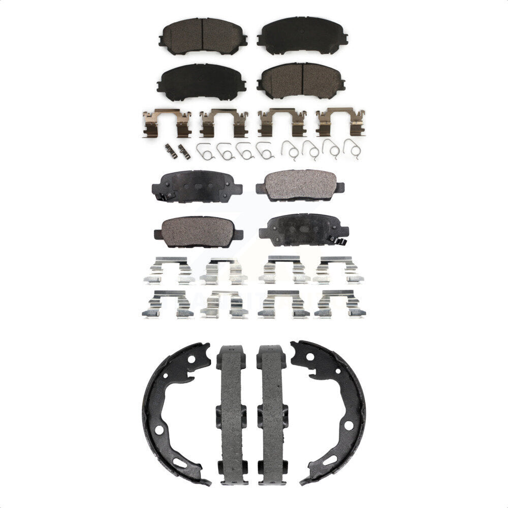 Front Rear Ceramic Brake Pads And Parking Shoes Kit For Nissan Rogue Sport Qashqai KTN-101001