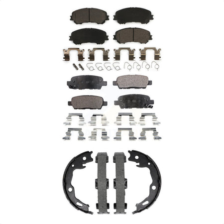 Front Rear Ceramic Brake Pads And Parking Shoes Kit For Nissan Rogue Sport Qashqai KTN-101001