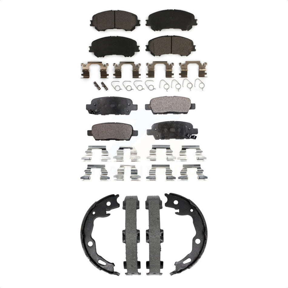Front Rear Ceramic Brake Pads And Parking Shoes Kit For Nissan Rogue Sport Qashqai KTN-101001