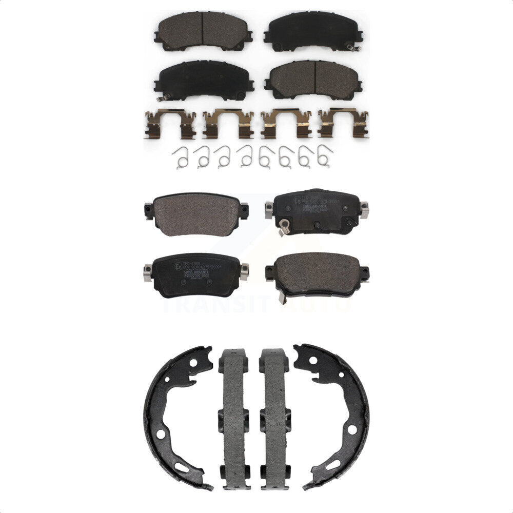 Front Rear Ceramic Brake Pads And Parking Shoes Kit For Nissan Rogue KTN-101002