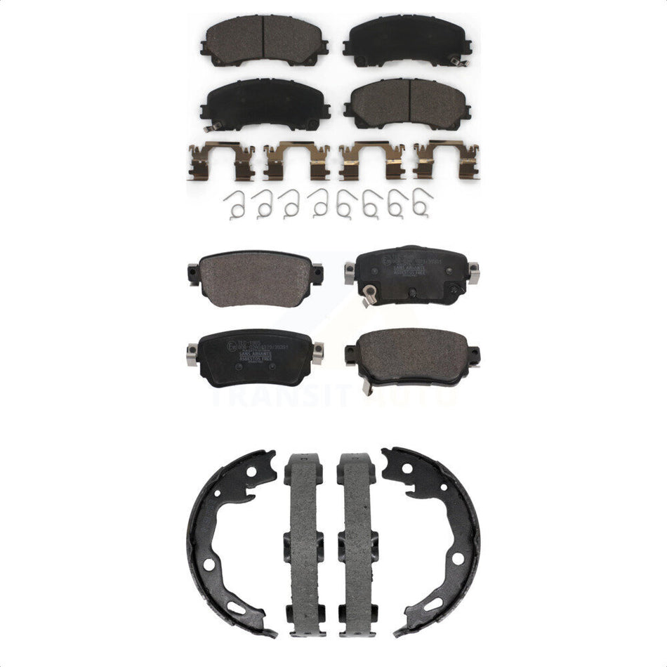 Front Rear Ceramic Brake Pads And Parking Shoes Kit For Nissan Rogue KTN-101002