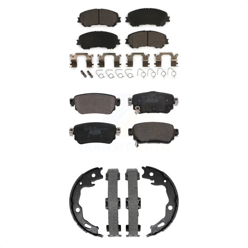 Front Rear Ceramic Brake Pads And Parking Shoes Kit For Nissan Rogue Sport Qashqai KTN-101003