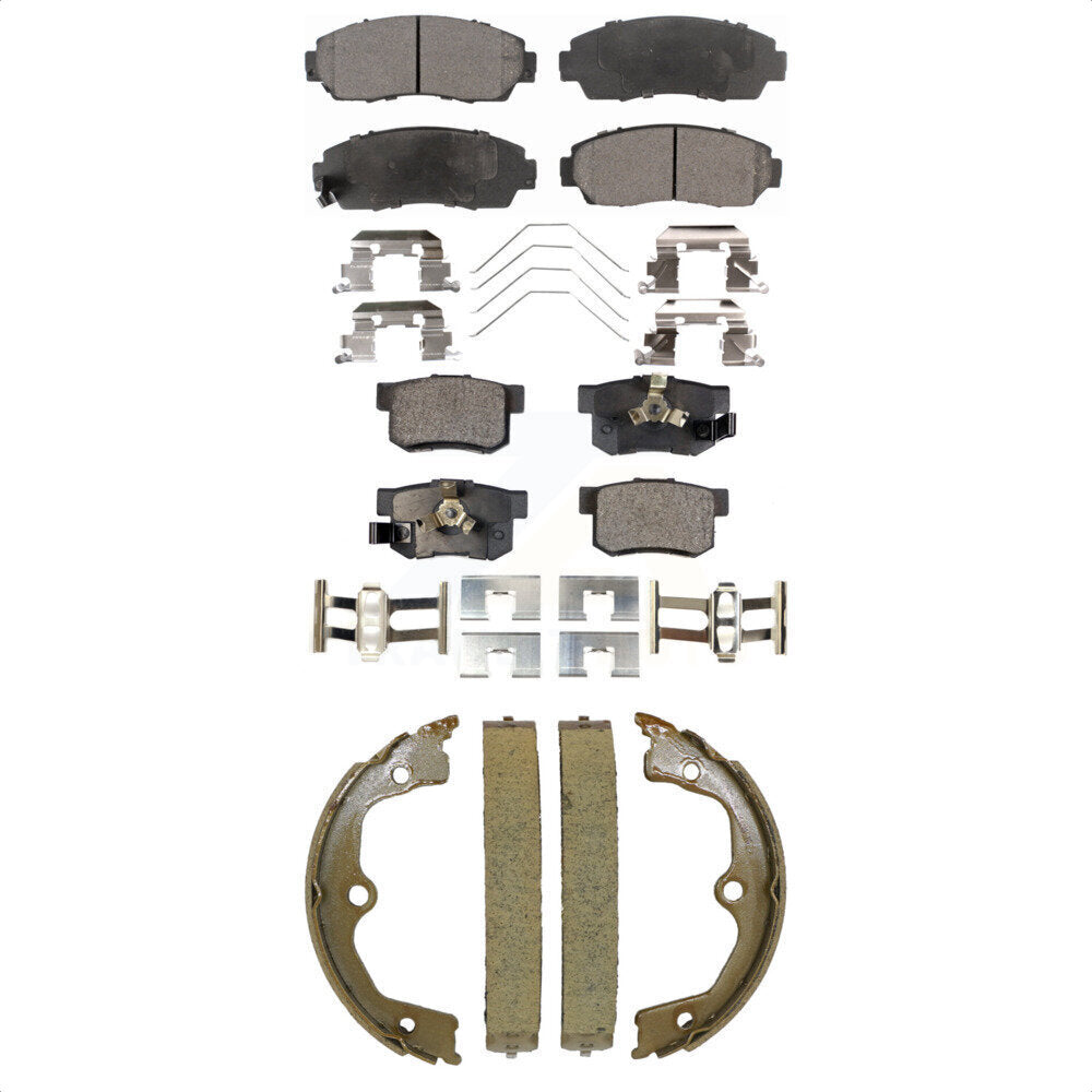 Front Rear Ceramic Brake Pads And Parking Shoes Kit For Honda Crosstour Accord KTN-101006