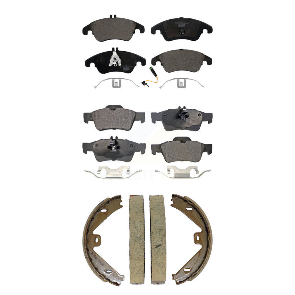 Front Rear Ceramic Brake Pads & Parking Shoes Kit For Mercedes-Benz E350 E400 E250 CLS400 KTN-101010