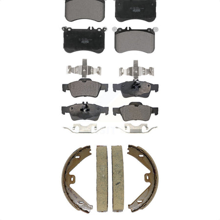 Front Rear Ceramic Brake Pads And Parking Shoes Kit For Mercedes-Benz CLS550 E550 KTN-101011