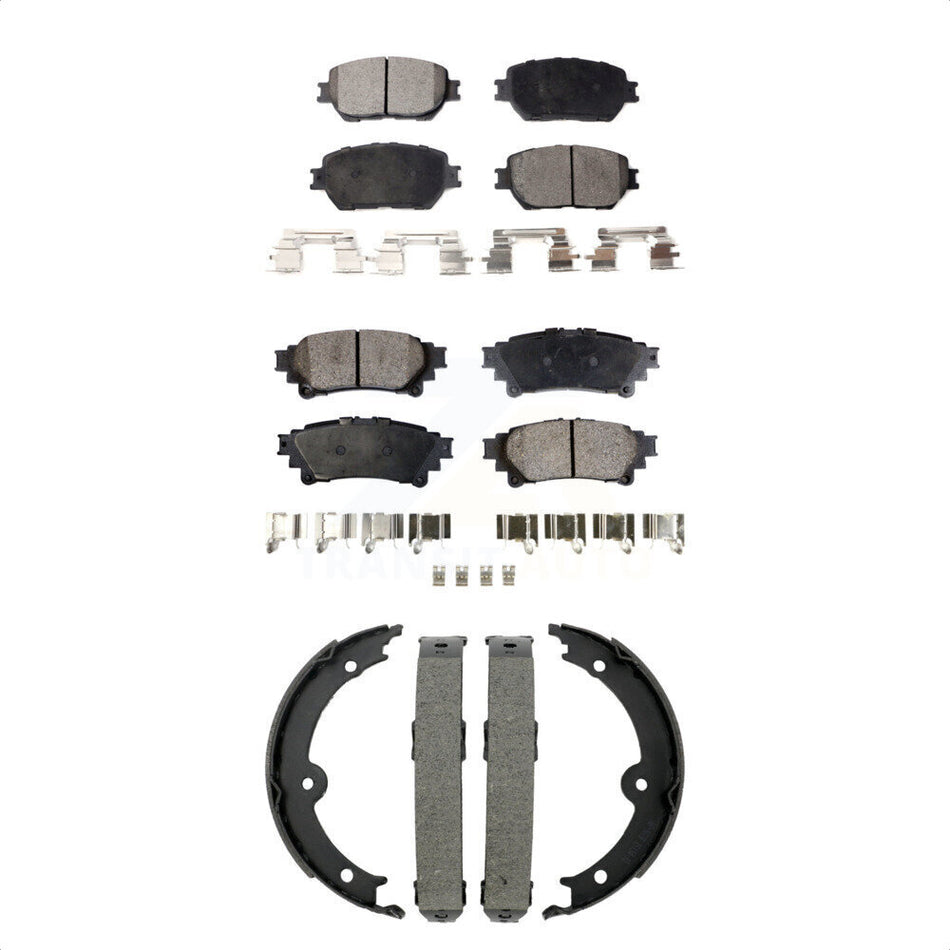 Front Rear Ceramic Brake Pads And Parking Shoes Kit For 2014 Lexus IS250 C F Sport KTN-101015