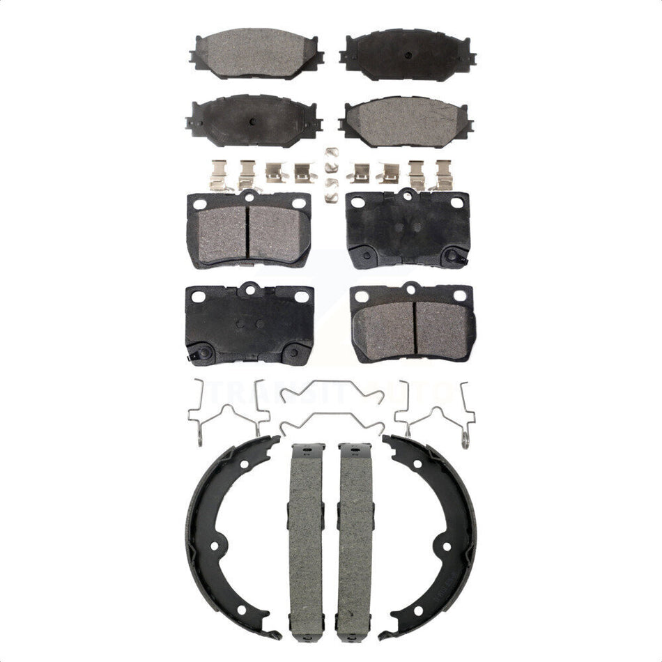 Front Rear Ceramic Brake Pads And Parking Shoes Kit For Lexus IS250 KTN-101017