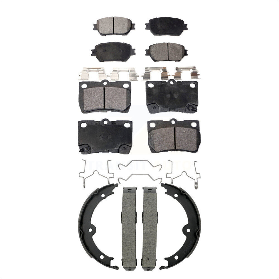 Front Rear Ceramic Brake Pads And Parking Shoes Kit For Lexus IS250 GS300 KTN-101018