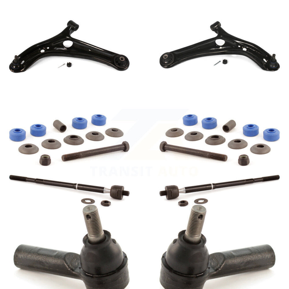 Front Suspension Control Arm And Ball Joint Assembly Steering Tie Rod End Stabilizer Bar Link Kit (8Pc) For 2004-2005 Toyota Echo Power steering system KTR-100454
