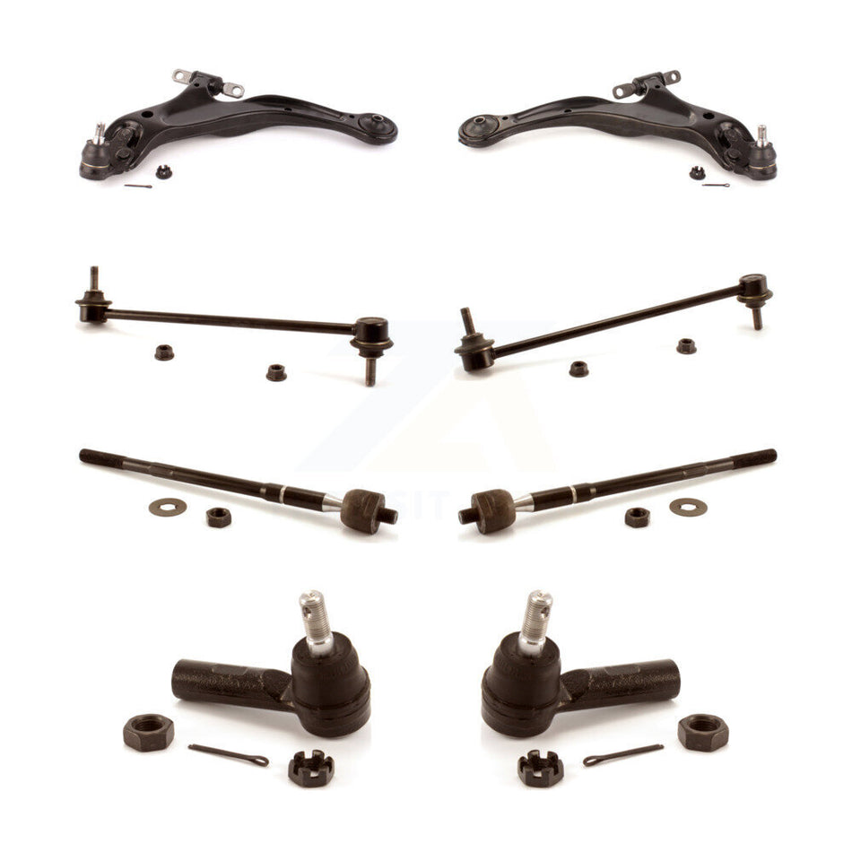Front Suspension Control Arm And Ball Joint Assembly Steering Tie Rod End Stabilizer Bar Link Kit (8Pc) For 1998-2003 Toyota Sienna KTR-100466