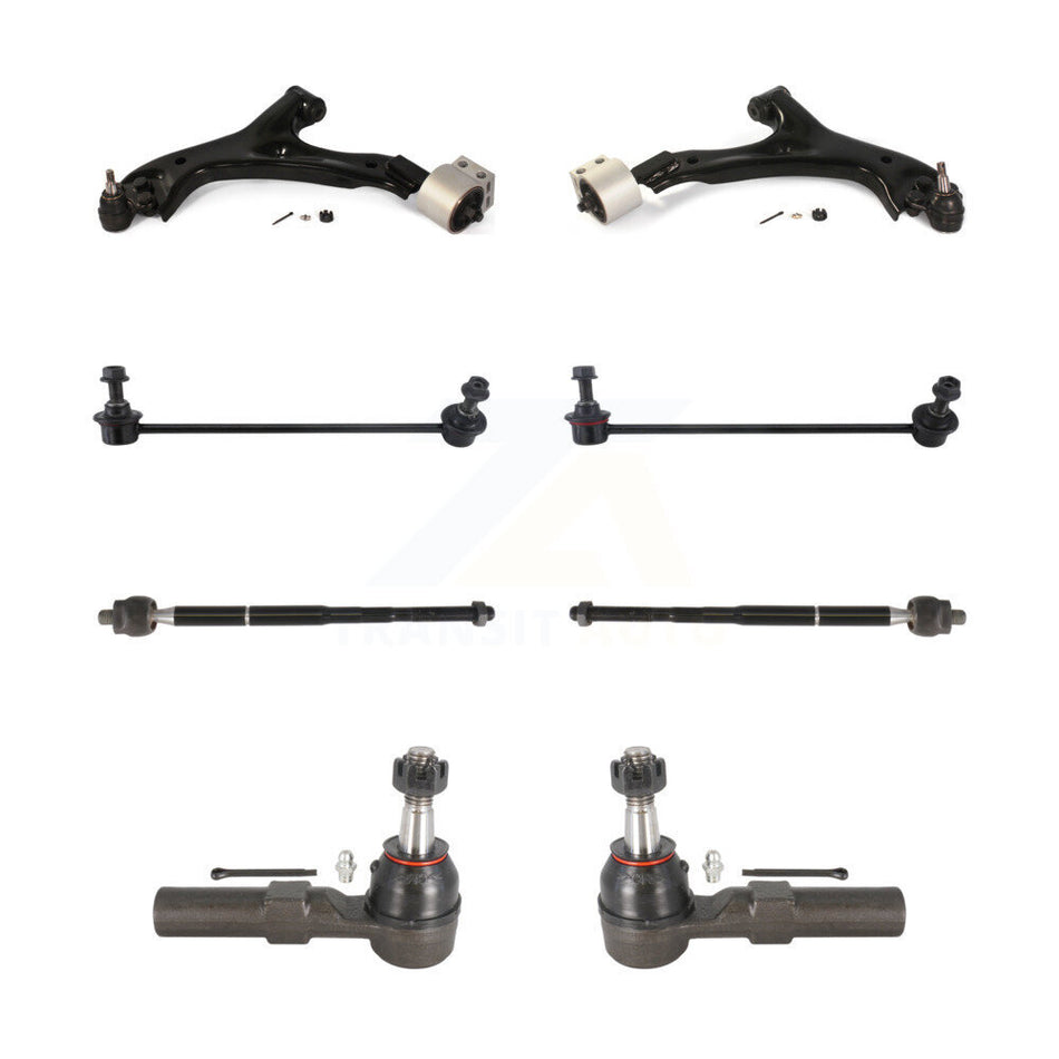 Front Suspension Control Arm And Ball Joint Assembly Steering Tie Rod End Stabilizer Bar Link Kit (8Pc) For Saturn Vue Chevrolet Equinox Pontiac Torrent KTR-100469