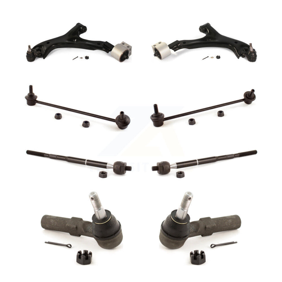 Front Suspension Control Arm And Ball Joint Assembly Steering Tie Rod End Stabilizer Bar Link Kit (8Pc) For Chevrolet Equinox Pontiac Torrent KTR-100470