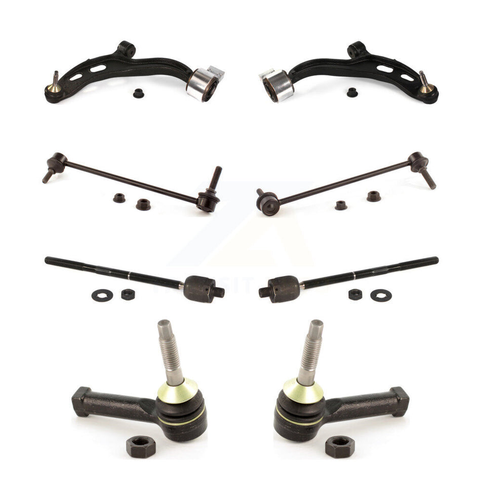 Front Suspension Control Arm And Ball Joint Assembly Steering Tie Rod End Stabilizer Bar Link Kit (8Pc) For 2009 Lincoln MKS KTR-100473
