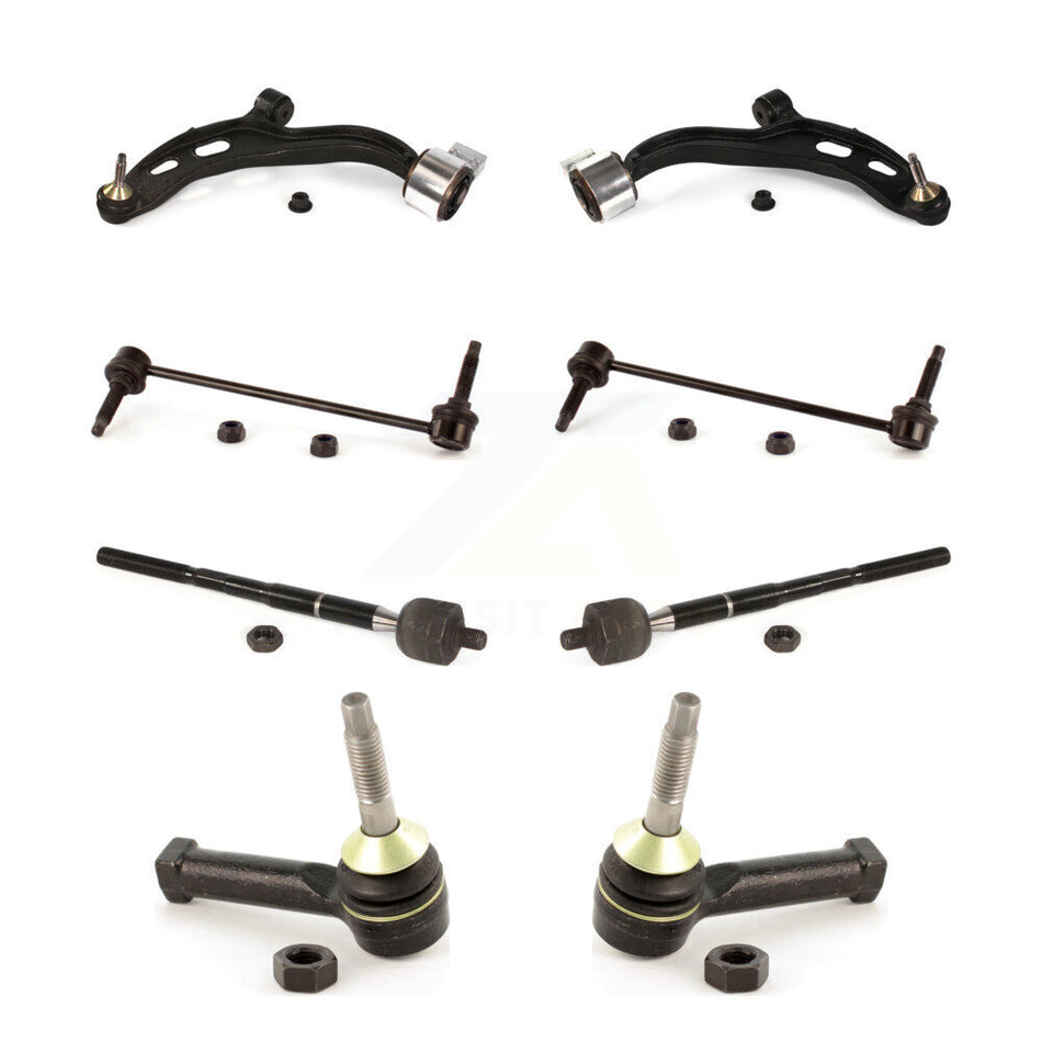 Front Suspension Control Arm And Ball Joint Assembly Steering Tie Rod End Stabilizer Bar Link Kit (8Pc) For Ford Taurus Flex Lincoln MKS MKT KTR-100475