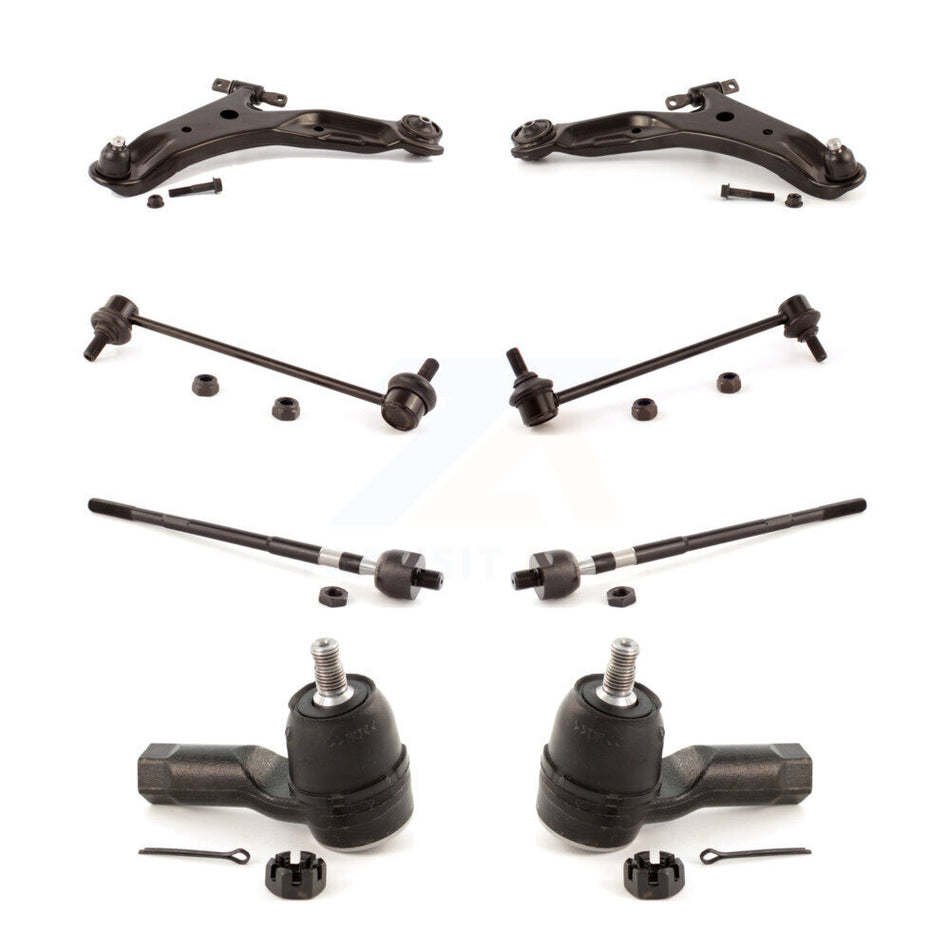 Front Suspension Control Arm And Ball Joint Assembly Steering Tie Rod End Stabilizer Bar Link Kit (8Pc) For 2001-2006 Hyundai Santa Fe KTR-100479