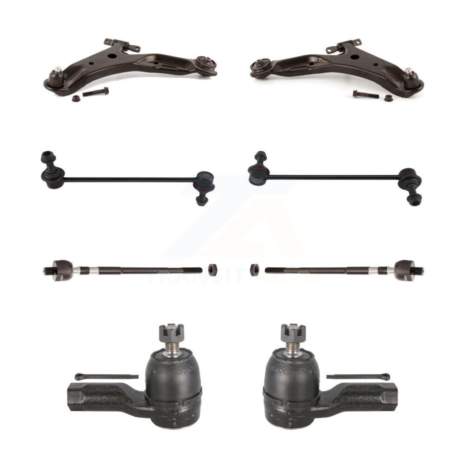 Front Suspension Control Arm And Ball Joint Assembly Steering Tie Rod End Stabilizer Bar Link Kit (8Pc) For 2001-2006 Hyundai Santa Fe KTR-100479