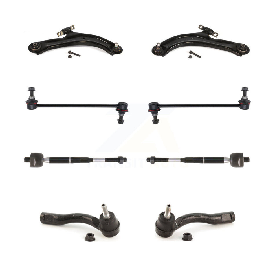 Front Suspension Control Arm And Ball Joint Assembly Steering Tie Rod End Stabilizer Bar Link Kit (8Pc) For 2007-2012 Nissan Sentra KTR-100546