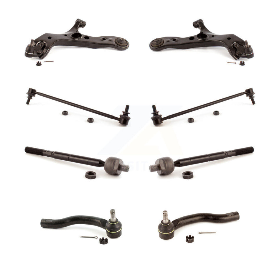 Front Suspension Control Arm And Ball Joint Assembly Steering Tie Rod End Stabilizer Bar Link Kit (8Pc) For Toyota RAV4 KTR-100551