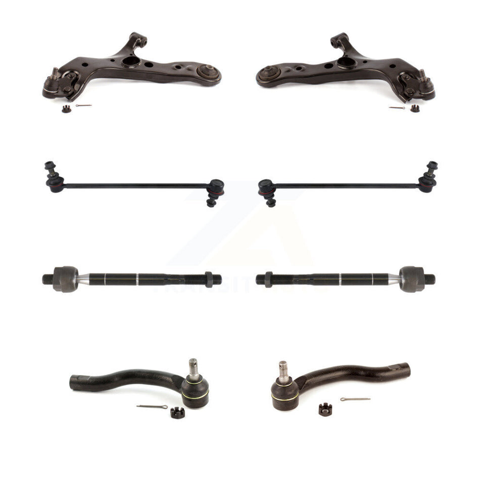 Front Suspension Control Arm And Ball Joint Assembly Steering Tie Rod End Stabilizer Bar Link Kit (8Pc) For Toyota RAV4 KTR-100551