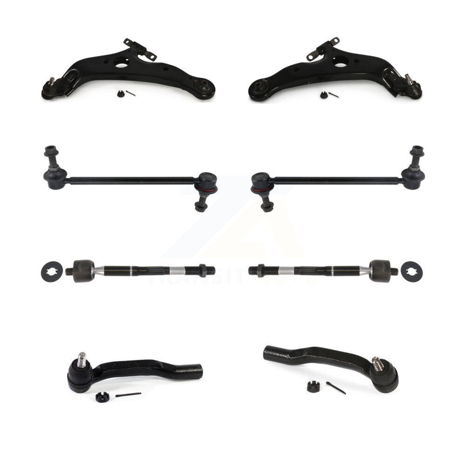 Front Suspension Control Arm And Ball Joint Assembly Steering Tie Rod End Stabilizer Bar Link Kit (8Pc) For 2004-2010 Toyota Sienna KTR-100555