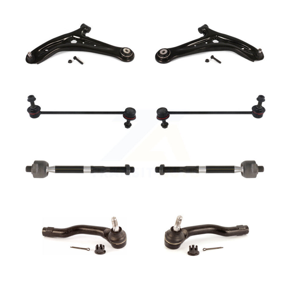 Front Suspension Control Arm And Ball Joint Assembly Steering Tie Rod End Stabilizer Bar Link Kit (8Pc) For 2011-2014 Mazda 2 KTR-100566