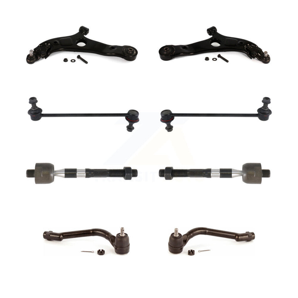 Front Suspension Control Arm And Ball Joint Assembly Steering Tie Rod End Stabilizer Bar Link Kit (8Pc) For Hyundai Sonata Kia Optima Cadenza KTR-100574