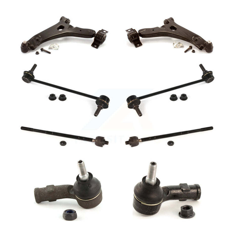 Front Suspension Control Arm And Ball Joint Assembly Steering Tie Rod End Stabilizer Bar Link Kit (8Pc) For Ford Focus KTR-100583