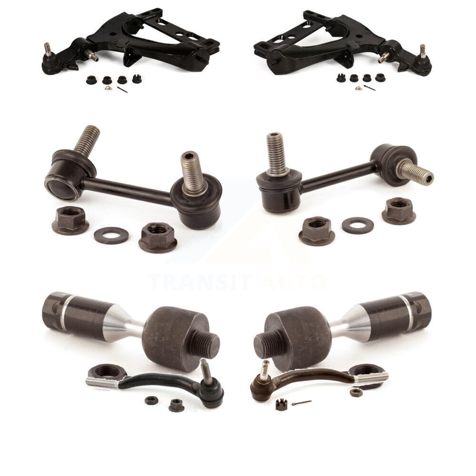 Front Suspension Control Arm Ball Joint Assembly Steering Tie Rod End Link Kit (8Pc) For Chevrolet Trailblazer GMC Envoy EXT XL Buick Rainier XUV Isuzu Ascender Saab 9-7x Oldsmobile Bravada KTR-100594