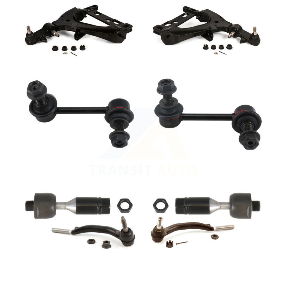 Front Suspension Control Arm Ball Joint Assembly Steering Tie Rod End Link Kit (8Pc) For Chevrolet Trailblazer GMC Envoy EXT XL Buick Rainier XUV Isuzu Ascender Saab 9-7x Oldsmobile Bravada KTR-100594