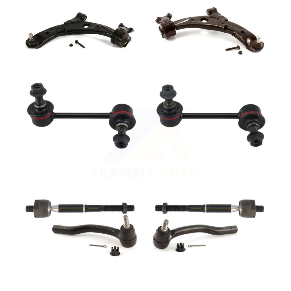 Front Suspension Control Arm And Ball Joint Assembly Steering Tie Rod End Stabilizer Bar Link Kit (8Pc) For 2007-2012 Mazda CX-7 KTR-100600