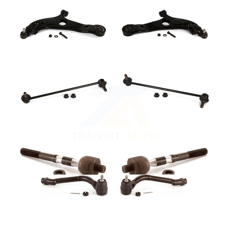 Front Suspension Control Arm And Ball Joint Assembly Steering Tie Rod End Stabilizer Bar Link Kit (8Pc) For Hyundai Sonata Kia Optima KTR-100612