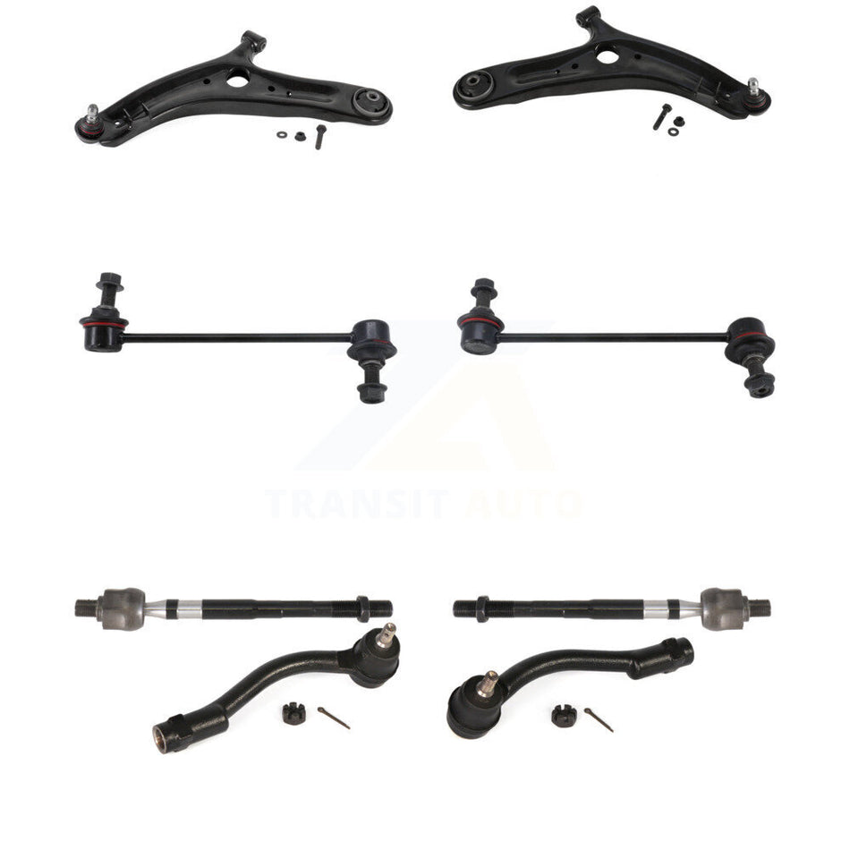 Front Suspension Control Arm Ball Joint Assembly Tie Rod End Link Kit (8Pc) For Kia Soul KTR-100615
