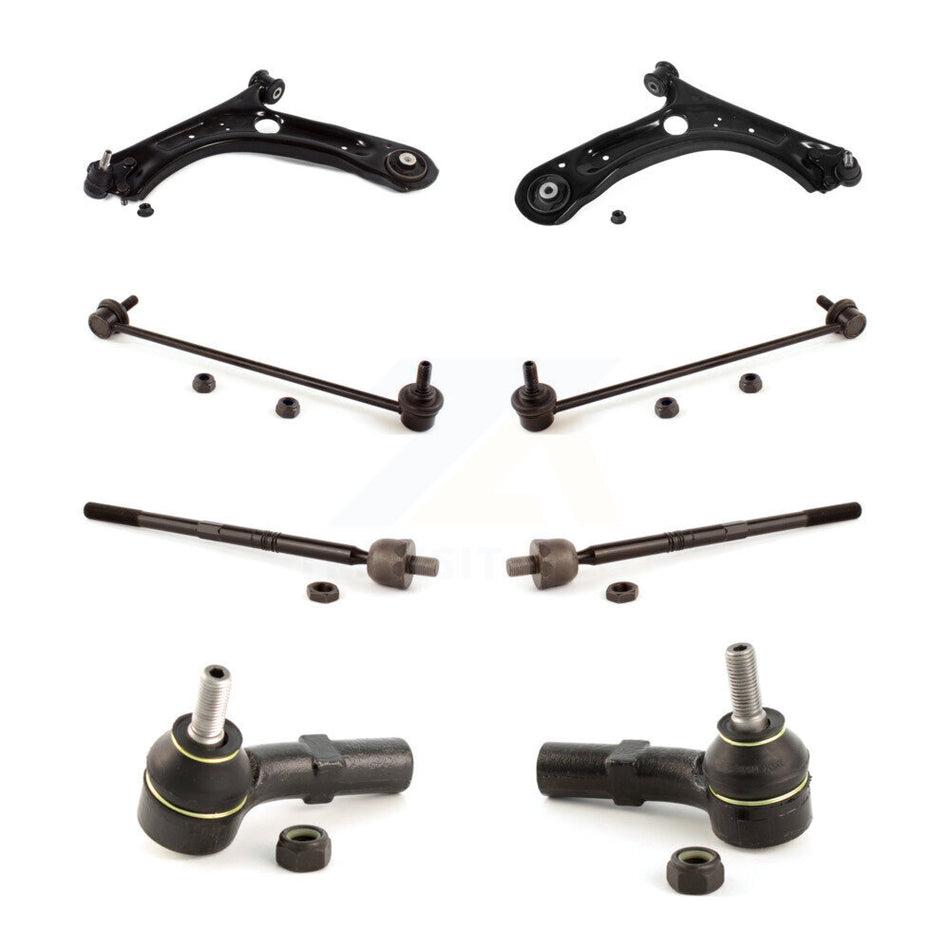 Front Suspension Control Arm & Ball Joint Tie Rod End Link Kit (8Pc) For Volkswagen Jetta KTR-101604