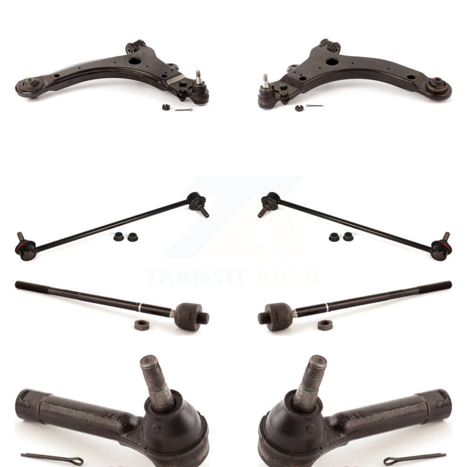 Front Suspension Control Arm And Ball Joint Assembly Steering Tie Rod End Stabilizer Bar Link Kit (8Pc) For 2005 Pontiac Montana Base with FWD KTR-101612