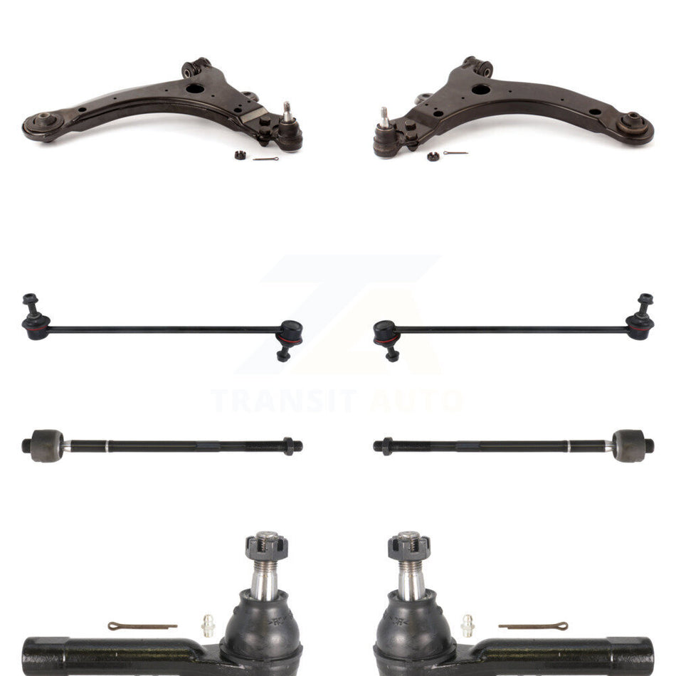 Front Suspension Control Arm And Ball Joint Assembly Steering Tie Rod End Stabilizer Bar Link Kit (8Pc) For 2005 Pontiac Montana Base with FWD KTR-101612