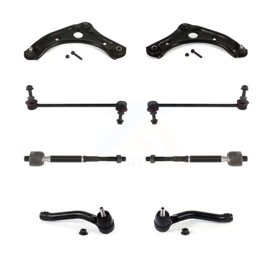 Front Suspension Control Arm And Ball Joint Assembly Steering Tie Rod End Stabilizer Bar Link Kit (8Pc) For Nissan Versa Note Micra KTR-101685