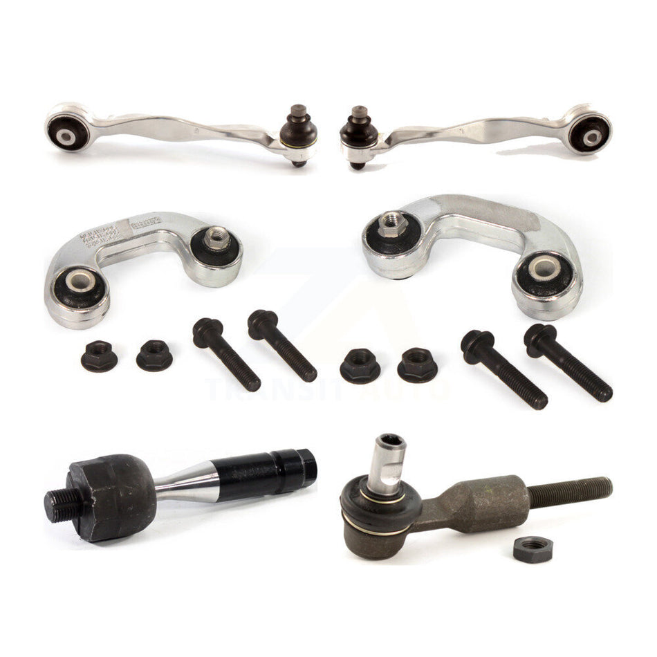 Front Suspension Control Arm And Ball Joint Assembly Steering Tie Rod End Stabilizer Bar Link Kit (6Pc) For 2002-2004 Audi A4 Quattro KTR-101692