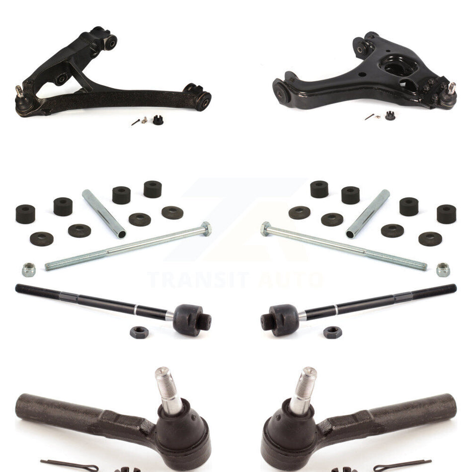 Front Suspension Control Arm And Ball Joint Assembly Steering Tie Rod End Stabilizer Link Kit (8Pc) For 2005 Chevrolet Silverado 1500 RWD with Torsion Bar front springs Rack steering type KTR-104052