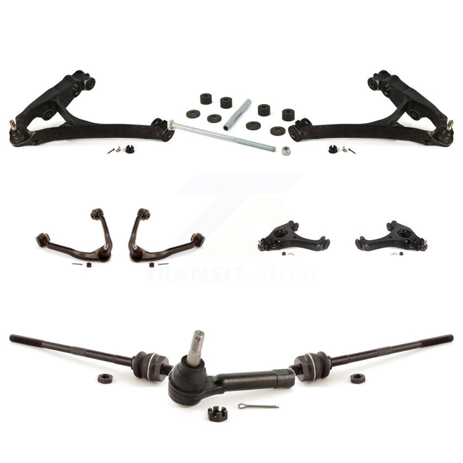 Front Control Arms Assembly And Lower Ball Joints Tie Rods Link Sway Bar Suspension Kit (10Pc) For 2005 Chevrolet Silverado 1500 RWD with Torsion front springs Gear steering type KTR-104069
