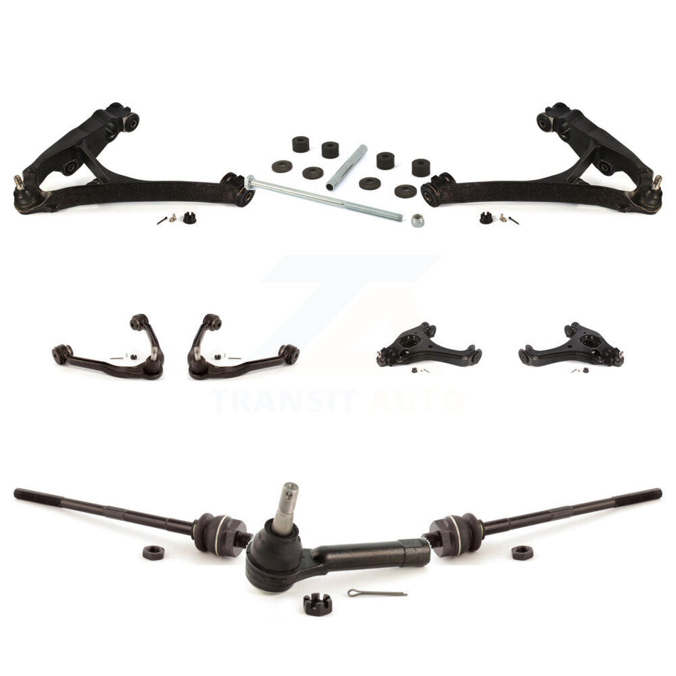 Front Control Arms Assembly And Lower Ball Joints Tie Rods Link Sway Bar Suspension Kit (10Pc) For 2005 Chevrolet Silverado 1500 RWD with Torsion front springs Gear steering type KTR-104071