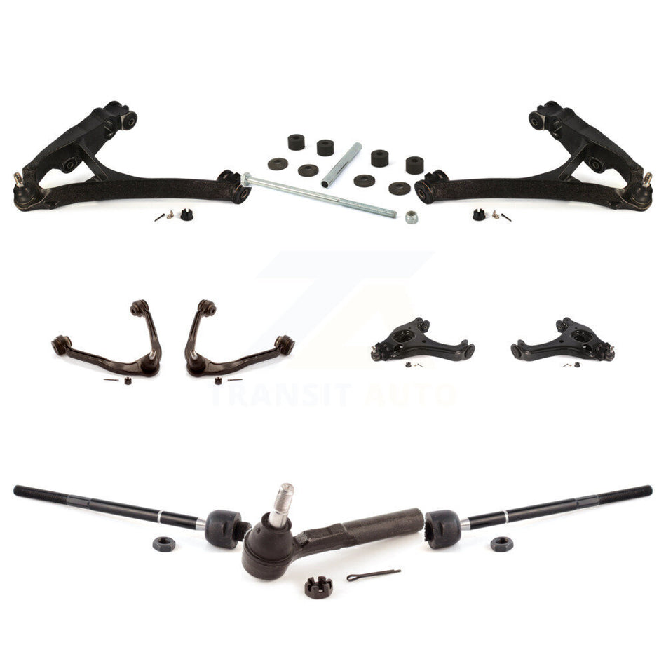 Front Control Arms Assembly And Lower Ball Joints Tie Rods Link Sway Bar Suspension Kit (10Pc) For 2005 Chevrolet Silverado 1500 RWD with Torsion front springs Rack steering type KTR-104073