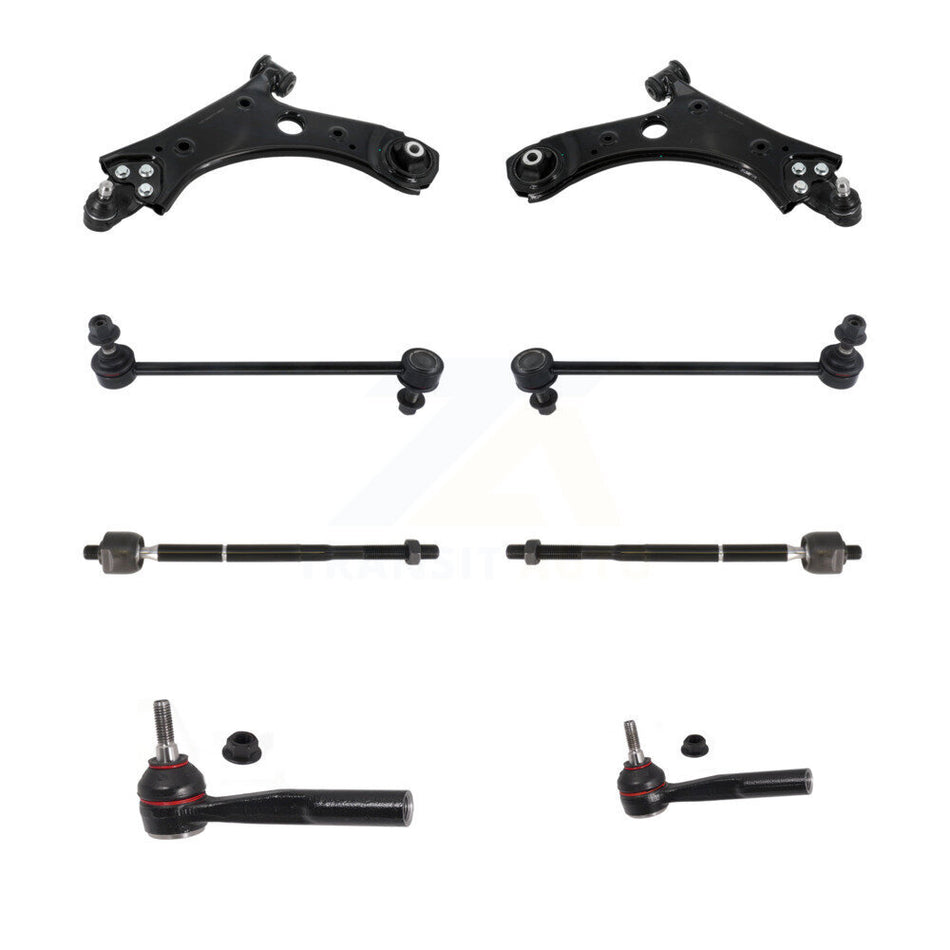 Front Suspension Lower Control Arm Ball Joint Tie Rod End Link Kit (8Pc) For Jeep Compass KTR-105478