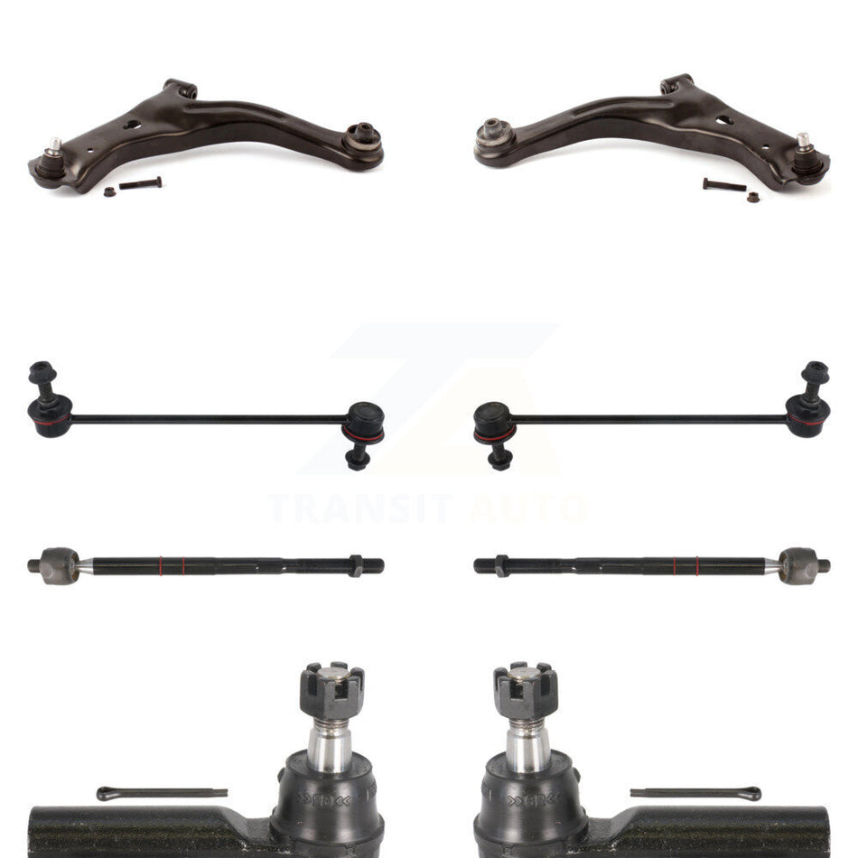 Front Lower Control Arm And Ball Joint Inner & Outer Tie Rod End Link Kit (8Pc) For Ford KTR-105552