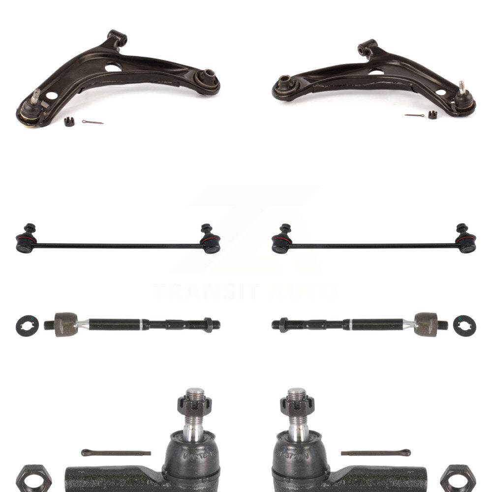 Front Lower Control Arm Ball Joint Assembly Inner & Outer Tie Rod End Link Kit (8Pc) For KTR-105554