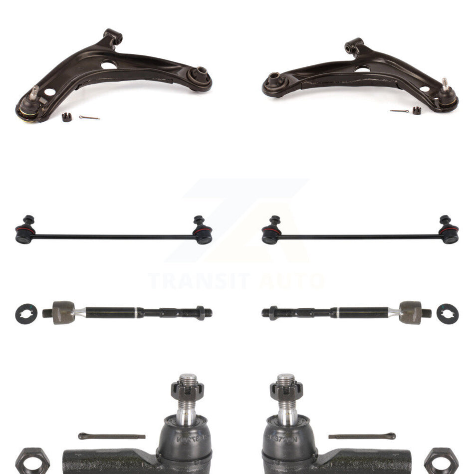 Front Lower Control Arm Ball Joint Assembly Inner & Outer Tie Rod End Link Kit (8Pc) For KTR-105554