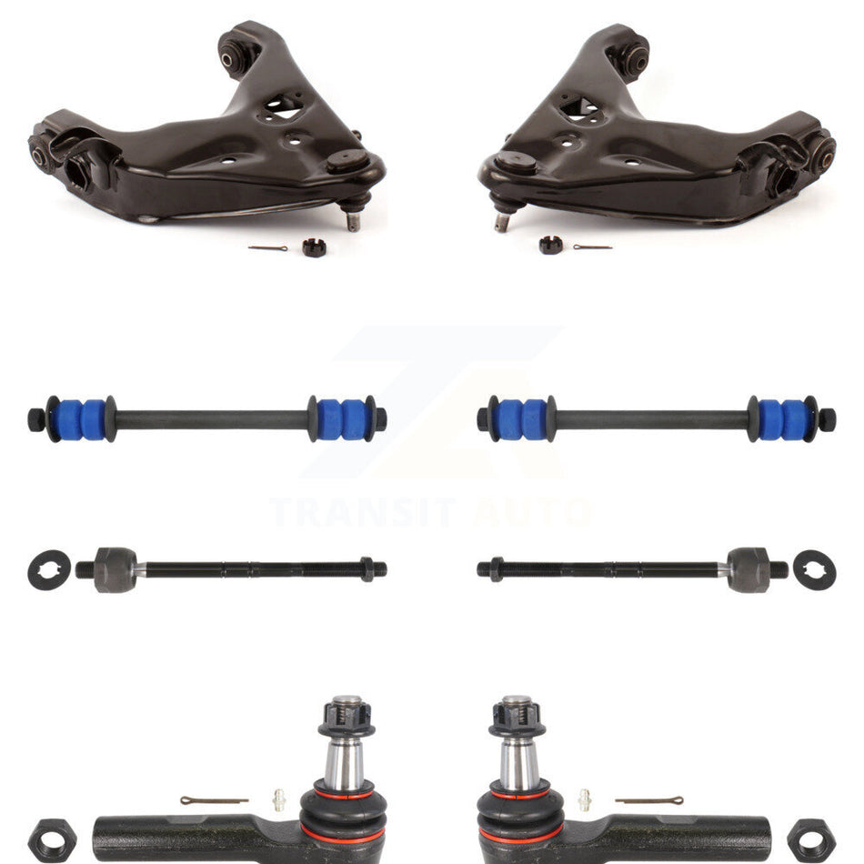 Front Lower Control Arm Ball Joint Assembly Inner & Outer Tie Rod End Link Kit (8Pc) For KTR-105555