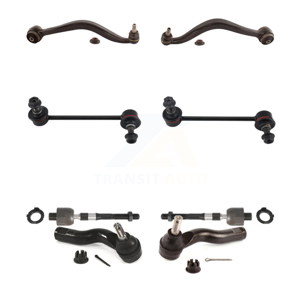 Front Lower Rearward Control Arm Ball Joint Tie Rod End Link Kit (8Pc) For Ford Fusion 6 KTR-105611