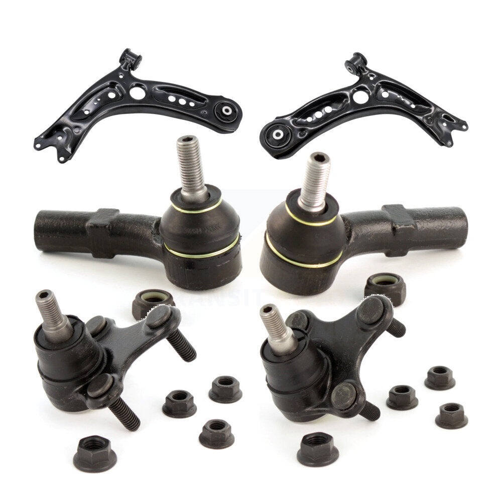 Front Lower Control Arm Tie Rod End Ball Joint Kit (6Pc) For Volkswagen Jetta Golf e-Golf KTR-105638